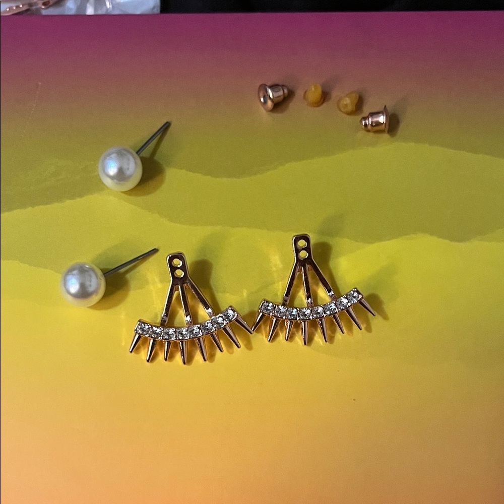 Elegant Gold and Pearl Fashion Earrings